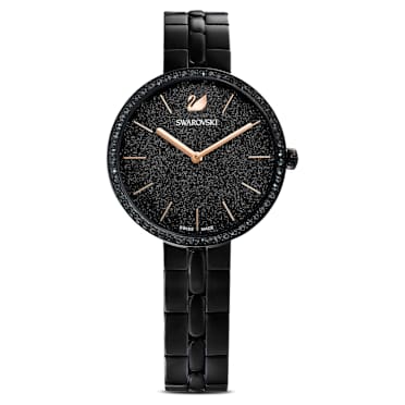 Cosmopolitan นาฬิกา, Swiss Made, สร้อยข้อมือโลหะ, ดำ, เคลือบสีดำ - Swarovski, 5547646