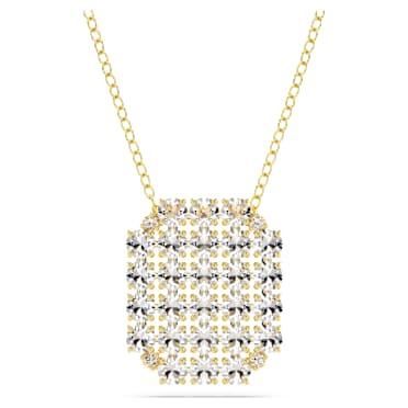 Exalta necklace, White, Gold-tone plated - Swarovski, 5558691