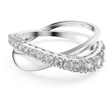 Hyperbola Ring, Rundschliff, Weiß, Rhodiniert - Swarovski, 5563911