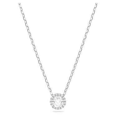 Una Angelic pendant, Round cut, White, Rhodium plated - Swarovski, 5567931