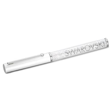 Στυλό Crystalline Gloss, Λευκό, Λευκό λακαρισμένο, επιμετάλλωση χρωμίου - Swarovski, 5568761