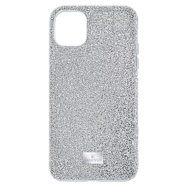 High smartphone case, iPhone® 12 mini, Silver tone - Swarovski, 5574042
