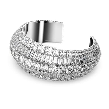 Manchette Hyperbola, Tailles variées, Blanc, Métal rhodié - Swarovski, 5598342