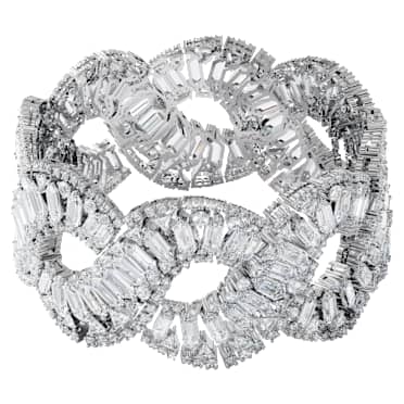 Hyperbola bracelet, Mixed cuts, Infinity, White, Rhodium plated - Swarovski, 5598351