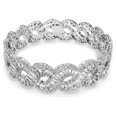 Hyperbola choker, Mixed cuts, Infinity, White, Rhodium plated - Swarovski, 5598359