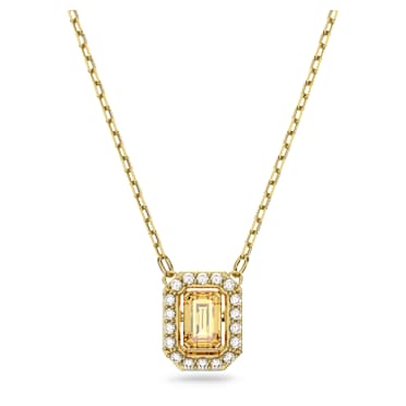 Una necklace, Octagon cut, Yellow, Gold-tone plated - Swarovski, 5598421