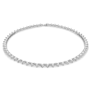 Collar Tennis Matrix, Talla triangular, Blanco, Baño de rodio - Swarovski, 5599191