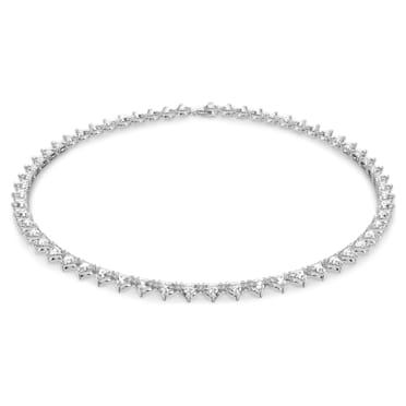 Ortyx necklace, Triangle cut, White, Rhodium plated - Swarovski, 5599191