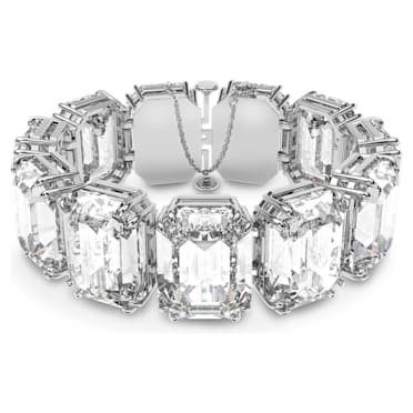 Millenia armband, Oversized kristallen, Octagon-slijpvorm, Wit, Rodium toplaag - Swarovski, 5599192