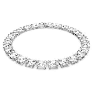 Millenia Halskette, Kissenschliff, Weiß, Rhodiniert - Swarovski, 5599206