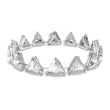 Pulsera Tennis Matrix, Talla triangular, Blanca, Baño de rodio - Swarovski, 5600864