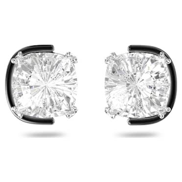 Orecchini a lobo Harmonia, Taglio Cushion, Bianchi, Mix di finiture - Swarovski, 5600943