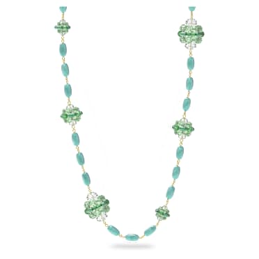Somnia 項鏈, 長, 綠色, 鍍金色色調 - Swarovski, 5601906