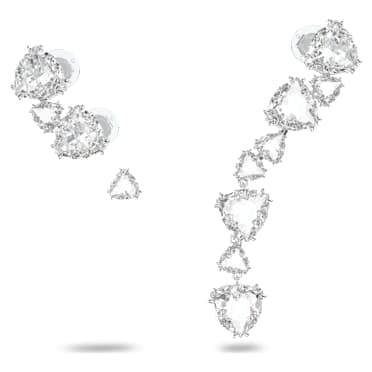 Millenia 耳骨夾, 套裝(3)，非對稱設計, 白色, 鍍白金色 - Swarovski, 5602846