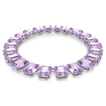 Millenia 項鏈, 超大Swarovski水晶, 八角形切割, 紫色, 鍍白金色 - Swarovski, 5609701