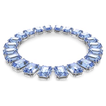 Millenia Tennisketting, Oversized kristallen, Octagon-slijpvorm, Blauw, Rodium toplaag - Swarovski, 5609703