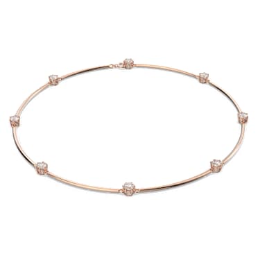 Collar Constella, Talla redonda, Blanco, Baño tono oro rosa - Swarovski, 5609710