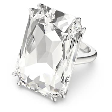 Bague cocktail Mesmera, Cristal oversize, Blanche, Métal rhodié - Swarovski, 5610370