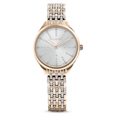 Orologio Attract, Fabbricato in Svizzera, Pavé, Bracciale in cristallo, Tono dorato, Finitura in tonalità champagne dorato - Swarovski, 5610484