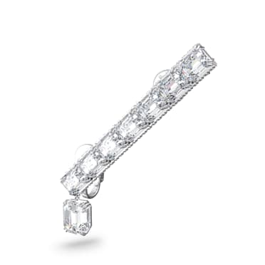Millenia ear cuff, Single, Octagon cut, White, Rhodium plated - Swarovski, 5612670
