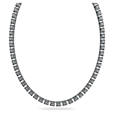 Millenia Halskette, Kissenschliff, Grau, Rutheniert - Swarovski, 5612683