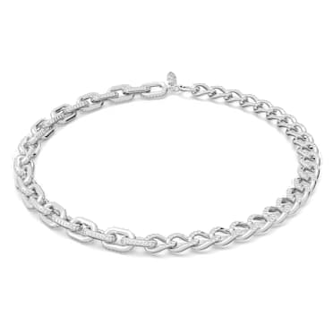 Dextera 네크리스, 믹스 링크, 화이트, 로듐 플래팅 - Swarovski, 5613391