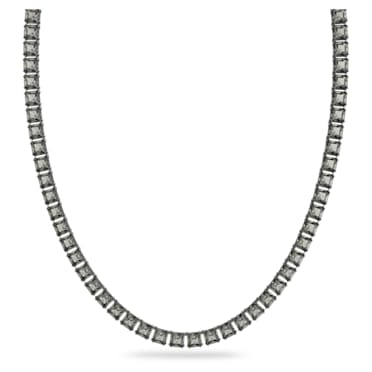 Millenia necklace, Square cut, Long, Gray, Ruthenium plated - Swarovski, 5613900