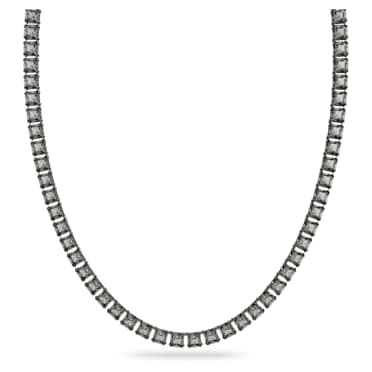 Naszyjnik Millenia, Szlif kwadratowy, Długi, Szary, Powłoka z rutenu - Swarovski, 5613900