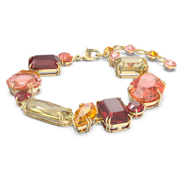 Gema bracelet, Mixed cuts, Multicoloured, Gold-tone plated - Swarovski, 5614451