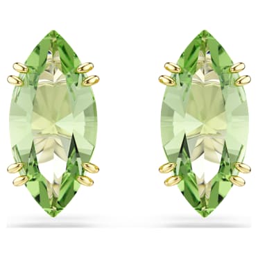 Orecchini A Lobo Verdi Philip Jones: Cristalli Zircondia, Placcati Argento, 6 Mm, Con Farfalla