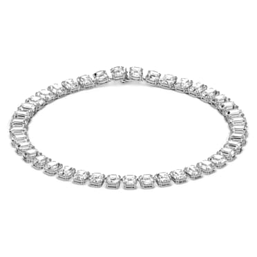 Collana Millenia, Taglio ottagonale, Bianca, Placcato rodio - Swarovski, 5614929