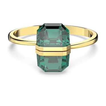 กำไล Lucent, ตัวปิดแบบแม่เหล็ก คริสตัลขนาดใหญ่, เขียว, เคลือบโทนสีทอง - Swarovski, 5615108