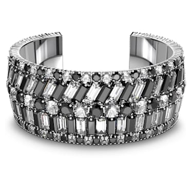 Hyperbola Armreif, Verschiedene Schliffe, Schwarz, Rhodiniert - Swarovski, 5615330