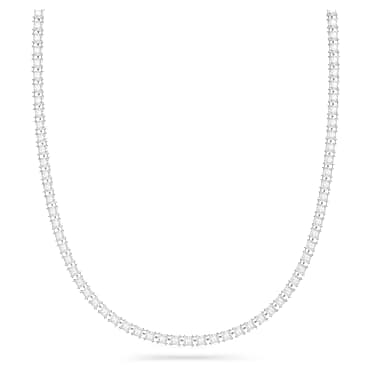 腰帶, 方形切割, 白色, 鍍白金色 - Swarovski, 5615860