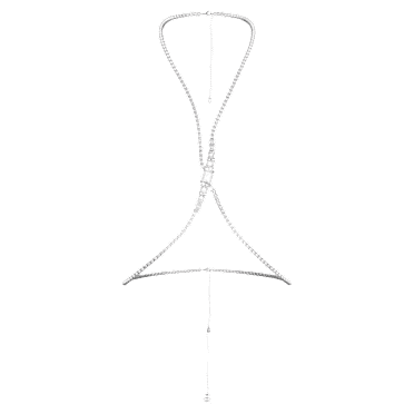 Millenia 身體鏈, 方形切割, 白色, 鍍白金色 - Swarovski, 5615864