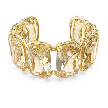 Harmonia cuff, Oversized floating crystals, Gold tone, Gold-tone plated - Swarovski, 5616521