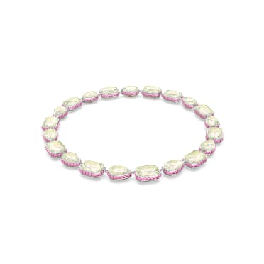 Chroma Tennis 네크리스, 마그네틱 클로저, 믹스 컷, 멀티컬러, 로듐 플래팅 - Swarovski, 5616640