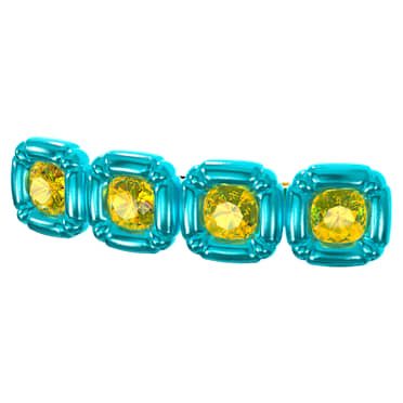 Fermaglio, Taglio Cushion, Blu, Placcato color oro - Swarovski, 5617239