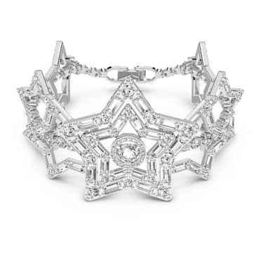 Stella Bileklik, Karışık kesimler, Yıldız, Büyük, Beyaz, Rodyum kaplama - Swarovski, 5617880