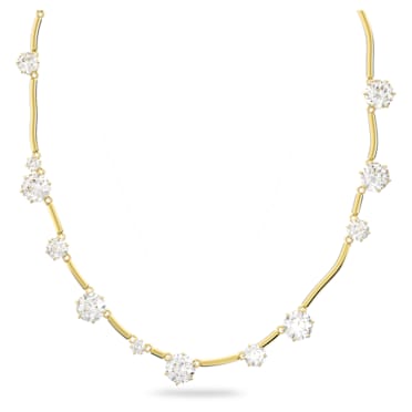 Constella Halskette, Gemischte Rundschliffe, Weiß, Goldlegierungsschicht - Swarovski, 5618033