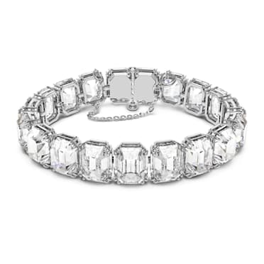 Millenia bracelet, Octagon cut, White, Rhodium plated - Swarovski, 5618699