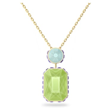 Chroma necklace, Octagon cut, Multicoloured, Gold-tone plated - Swarovski, 5619787