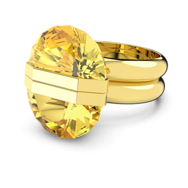 Δαχτυλίδι Lucent, Μαγνητικό κούμπωμα, Κίτρινο, Επιμετάλλωση σε χρυσαφί τόνο - Swarovski, 5621074
