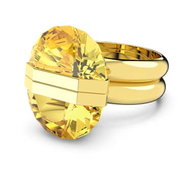 Prsten Lucent, Magnetické zapínání, Žlutá, Pokoveno ve zlatém odstínu - Swarovski, 5623776
