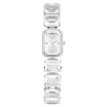 นาฬิกา, สร้อยข้อมือเจียระไนทรงแปดเหลี่ยม, ขาว, สเตนเลสสตีล - Swarovski, 5621173