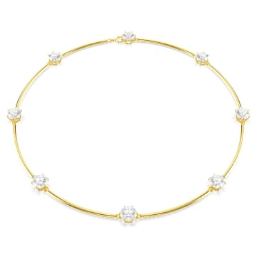 Constella Gerdanlık, Yuvarlak kesim, Beyaz, Parlak altın rengi kaplama - Swarovski, 5622720