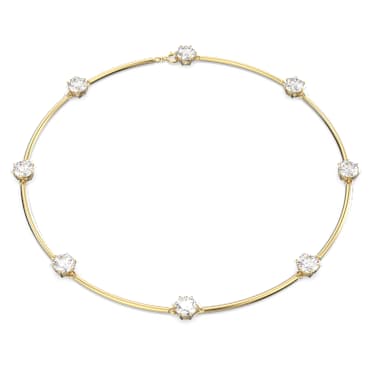 Girocollo Constella, Taglio Round, Bianco, Placcato in tono oro lucido - Swarovski, 5622720