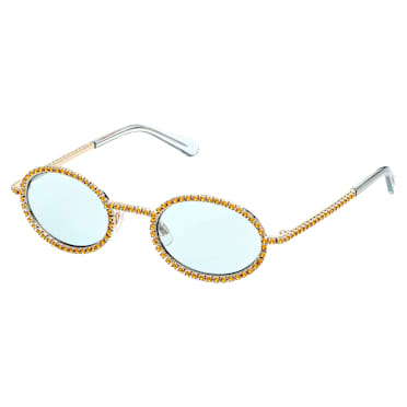 太陽眼鏡, 橢圓形，密鑲, SK0340 32N, 綠色 - Swarovski, 5625296