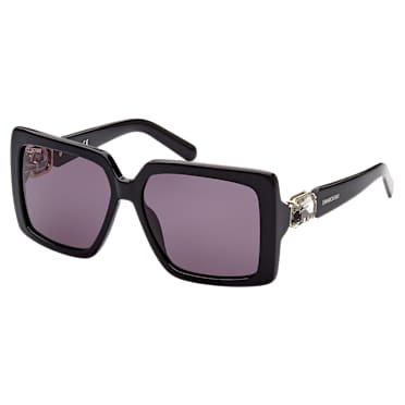Okulary przeciwsłoneczne, Duży kryształ, Kształt kwadratowy, SK0351 01A, Czarne - Swarovski, 5625305