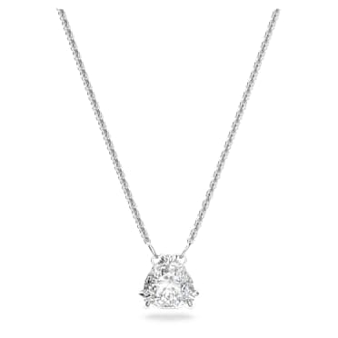 Matrix pendant, Trilliant cut, White, Rhodium plated - Swarovski, 5628352